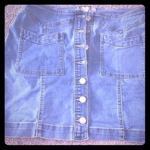 BOOHOO JEAN BUTTON UP SKIRT